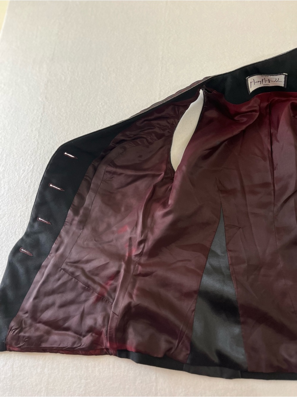 Vintage Mary McFadden Quilted Burgundy Vest Black Tie Formal Suit - Picture 5 of 15